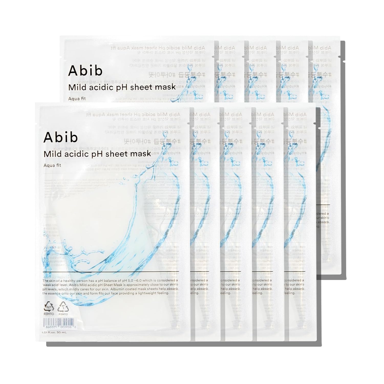 Abib Mild Acidic pH Sheet Mask Aqua Fit 30ml X 10ea - TIANSHOP