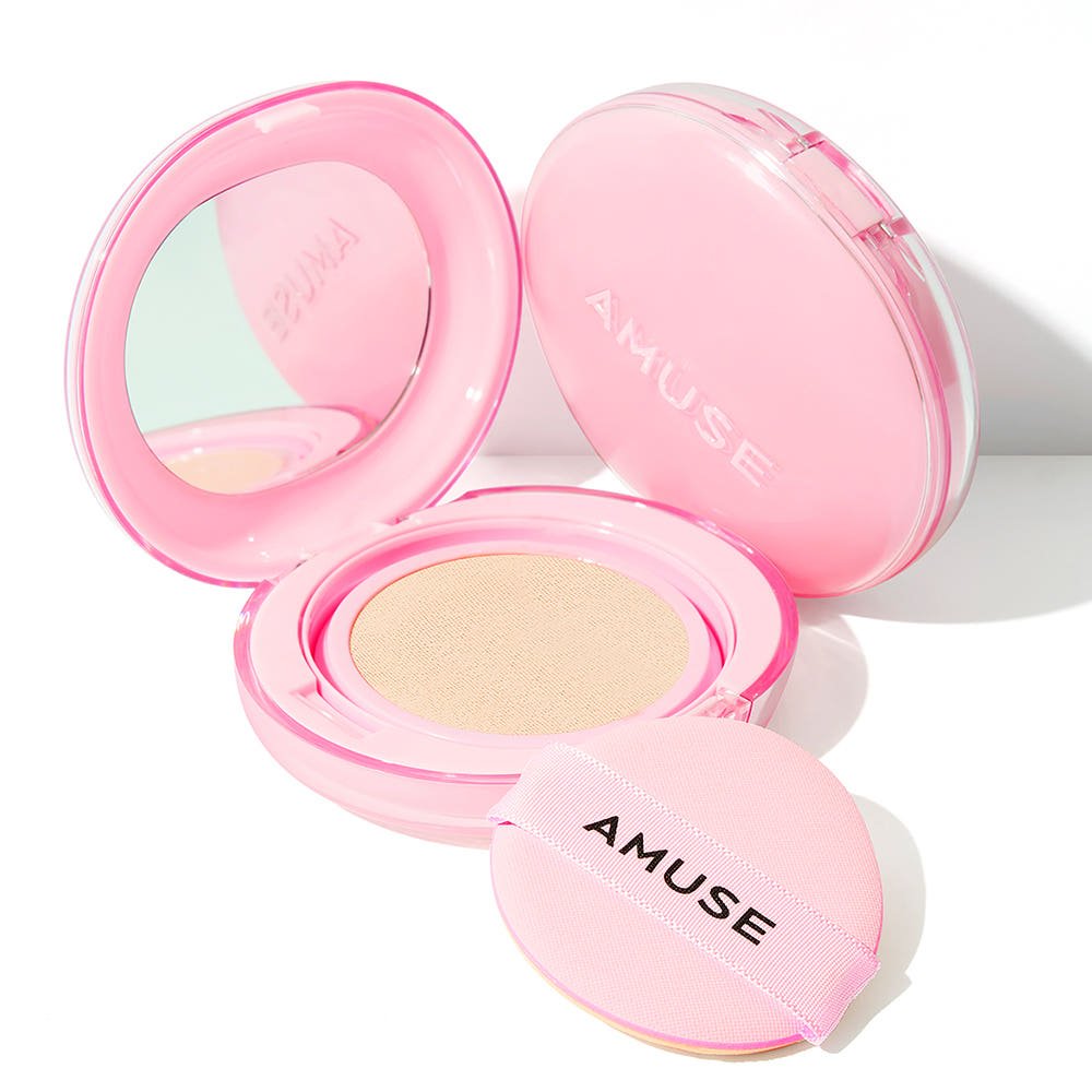 AMUSE Dew Power Vegan Cushion SPF 50+ PA++++ SET 15g + 15g(Refill) (4 Colors) - TIANSHOP