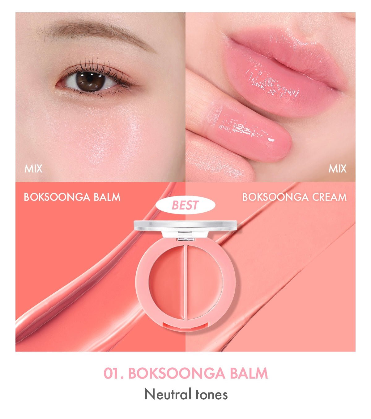 AMUSE Lip & Cheek Healthy Balm 3g (5 Colors) - TIANSHOP