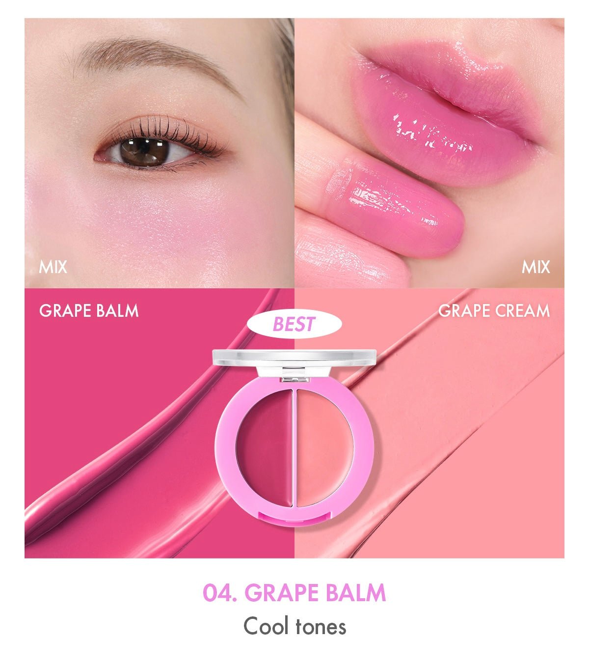 AMUSE Lip & Cheek Healthy Balm 3g (5 Colors) - TIANSHOP