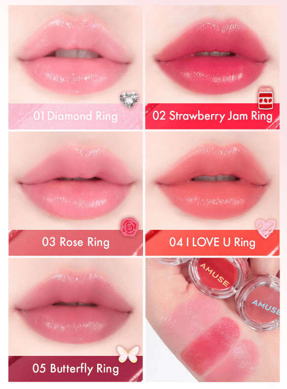 AMUSE Ring Lip Balm 0.9g (5 Colors) - TIANSHOP