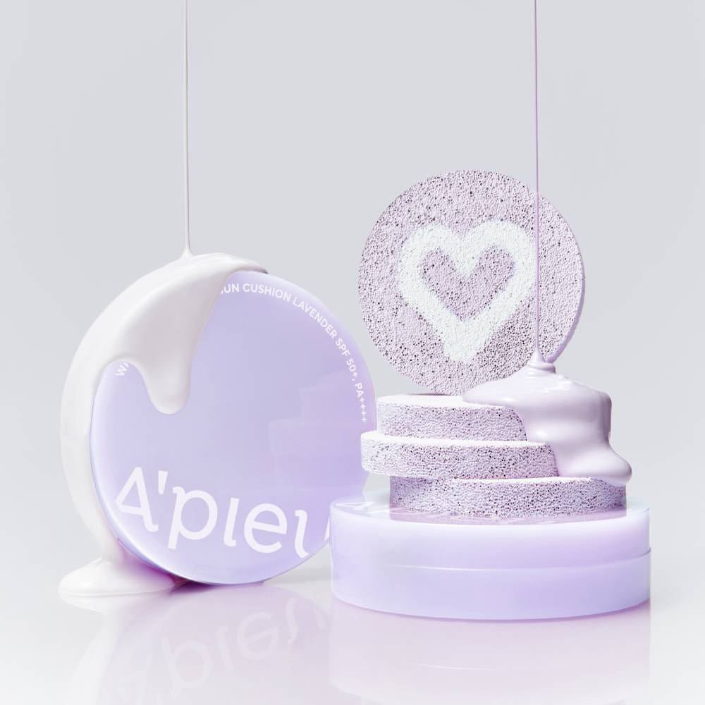 A'pieu Waterlock Tone Up Sun Cushion Lavender SPF50+ PA++++ 15g - TIANSHOP