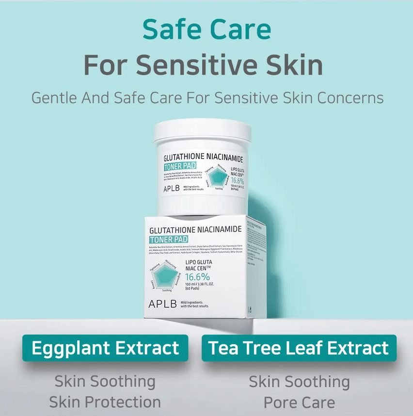 APLB Glutathione Niacinamide Toner Pad 100ml/60pads - TIANSHOP