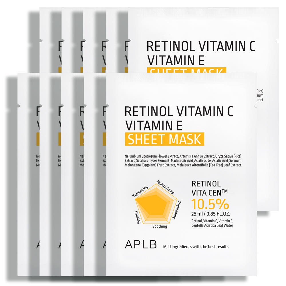 APLB Retinol Vitamin C Vitamin E Sheet Mask 25ml X 10ea - TIANSHOP