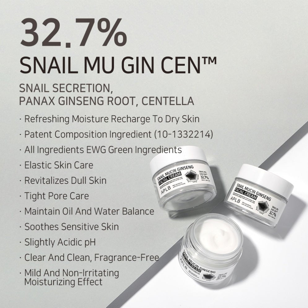APLB Snail Mucin Ginseng Facial Cream 55ml - TIANSHOP