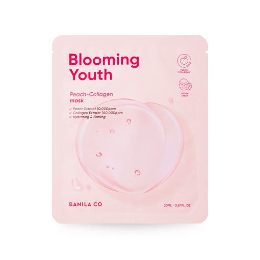 BANILA CO Blooming Youth Peach Collagen Mask Sheet 20ml X 10ea - TIANSHOP