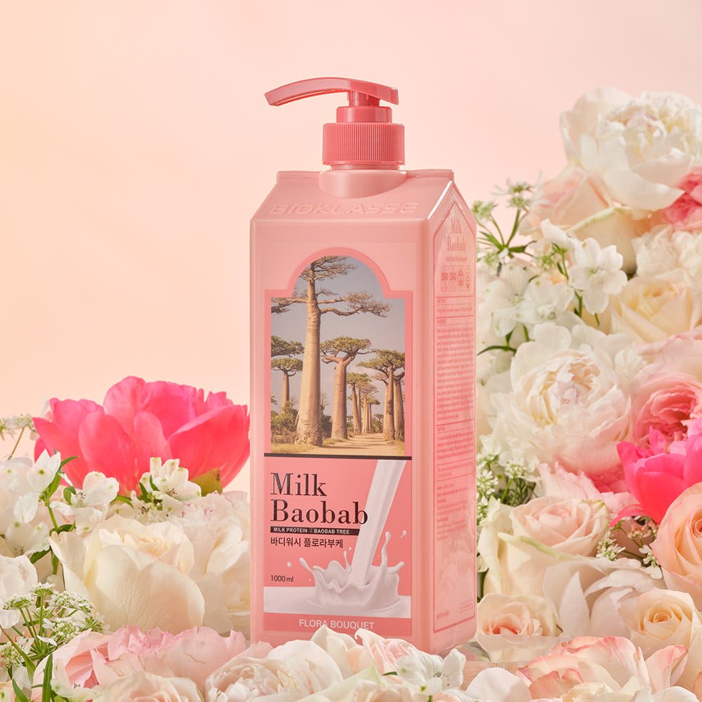 BIOKLASSE MILK BAOBAB Body Wash 1000ml Flora Bouquet - TIANSHOP