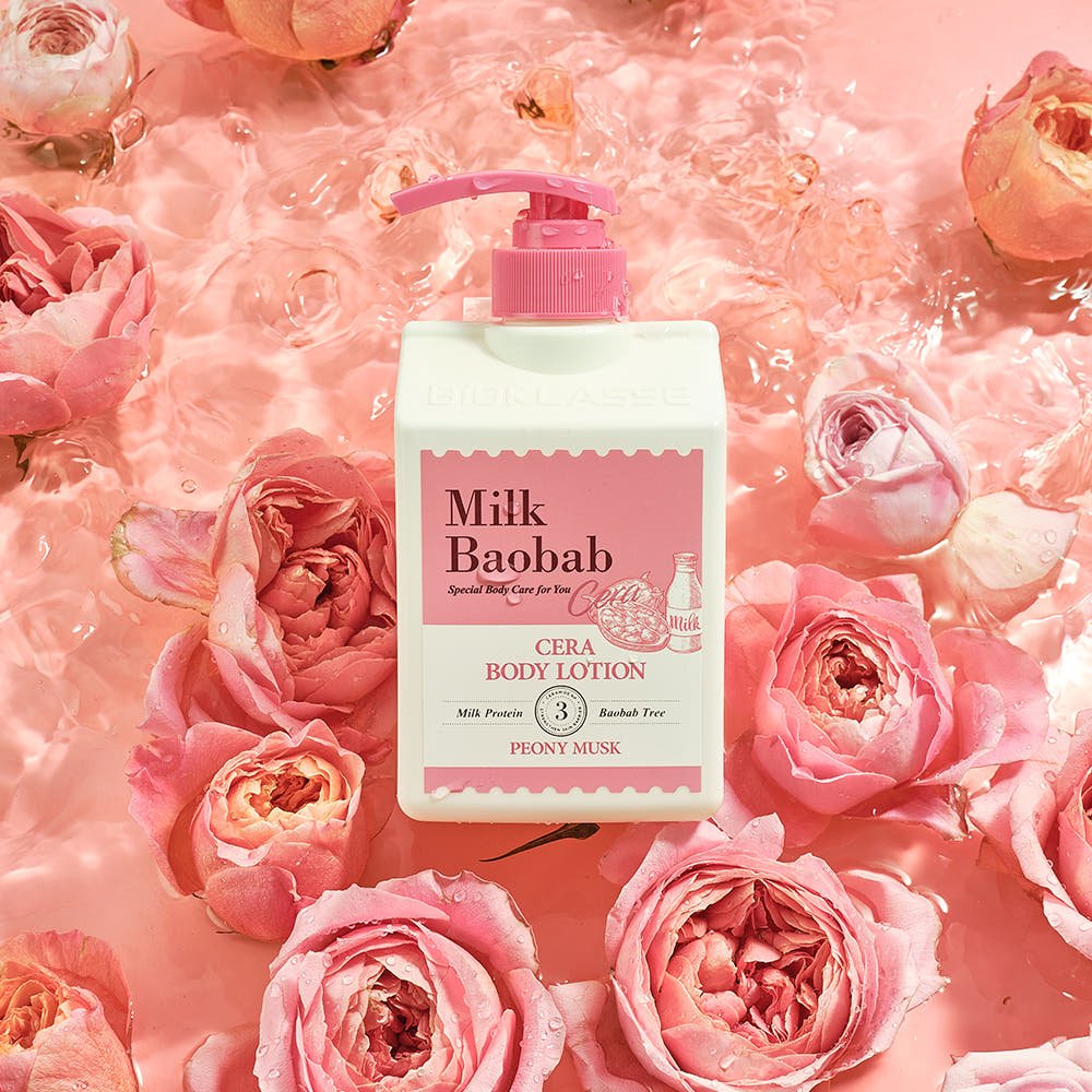BIOKLASSE MILK BAOBAB CERA Body Lotion 600ml Peony Musk - TIANSHOP