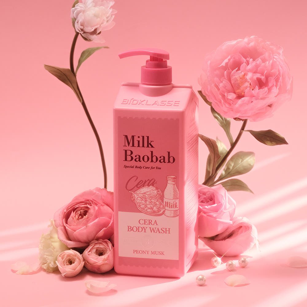 BIOKLASSE MILK BAOBAB CERA Body Wash 1200ml Peony Musk - TIANSHOP