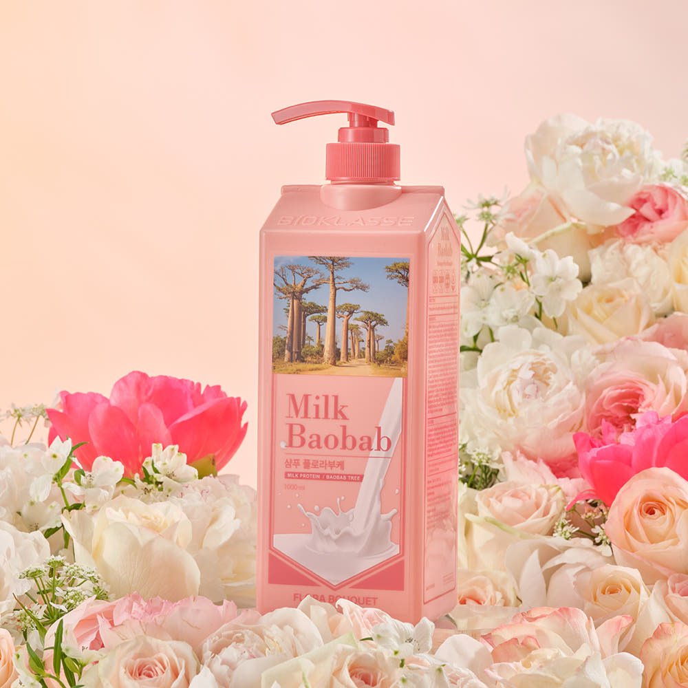 BIOKLASSE MILK BAOBAB Hair Shampoo 1000ml Flora Bouquet - TIANSHOP
