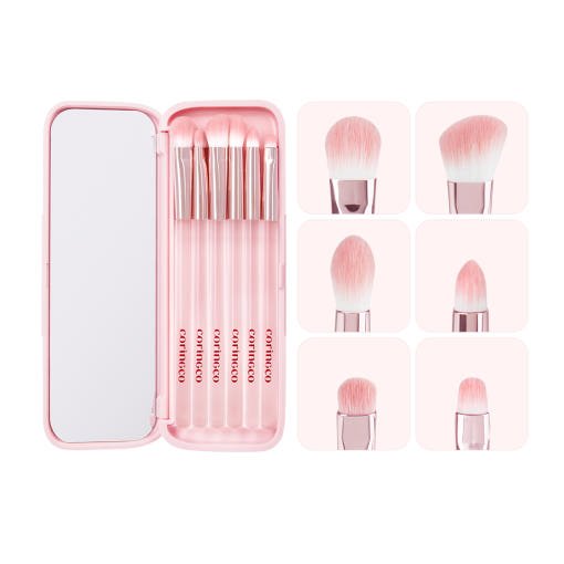 CORINGCO Pink Pocket Eye Brush Set 6P - TIANSHOP