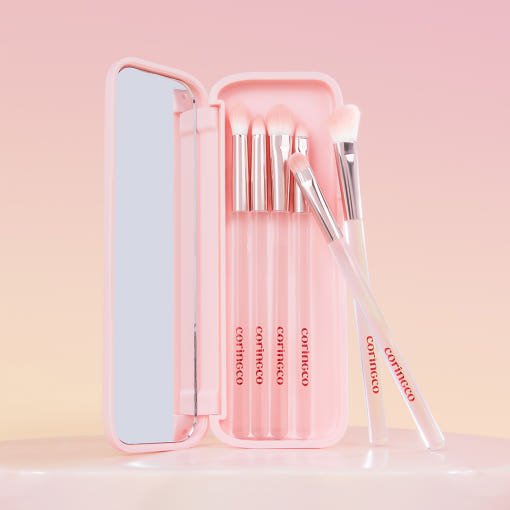 CORINGCO Pink Pocket Eye Brush Set 6P - TIANSHOP