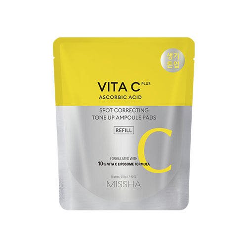 MISSHA Vita C Plus Spot Correcting Tone Up Ampoule Pads 210g/80pads (Refill) - TIANSHOP