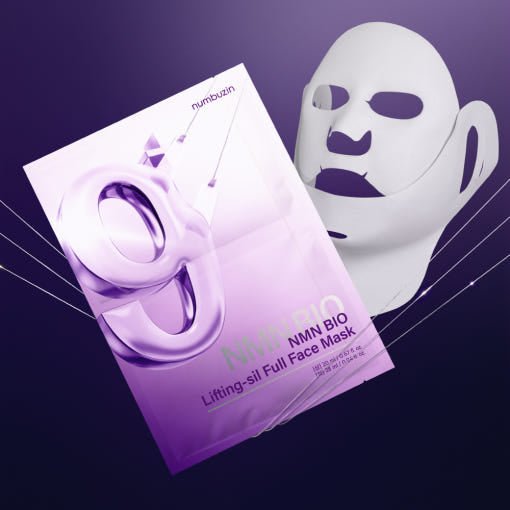 numbuzin No.9 NMN BIO Lifting - sil Full Face Mask 4ea (Upper Sheet 20ml + Lower Sheet 28ml) (+Fabric Lifting Band) - TIANSHOP