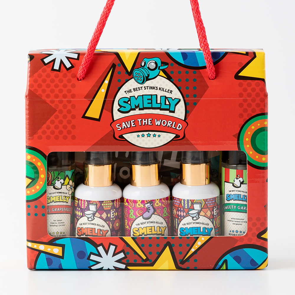 SMELLY Toilettenspray-Geschenkbox-Set (rot)