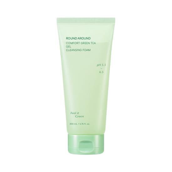 ROUND AROUND Comfort Green Tea Gel Cleansing Foam 200ml - TIANSHOP
