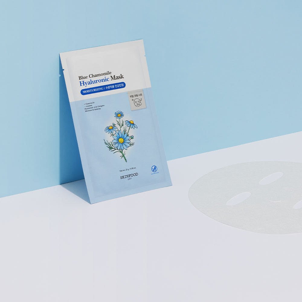 SKINFOOD Blue Chamomile Hyaluronic Mask Sheet 25g X 10ea - TIANSHOP