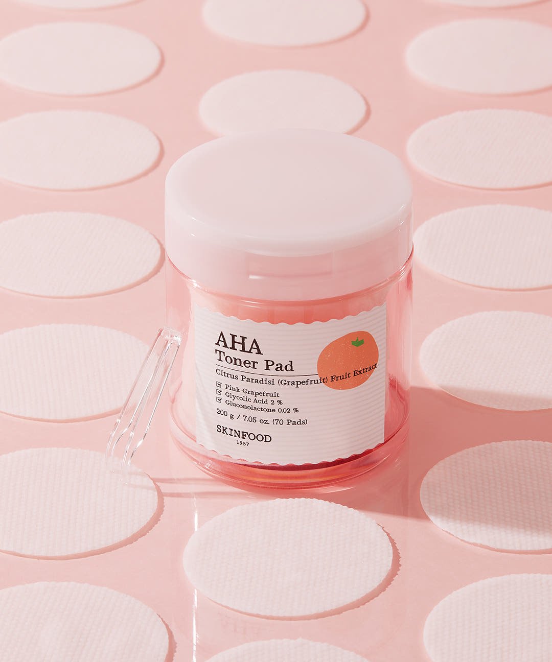 SKINFOOD Pink Grapefruit AHA Toner Pad 200g/70P - TIANSHOP