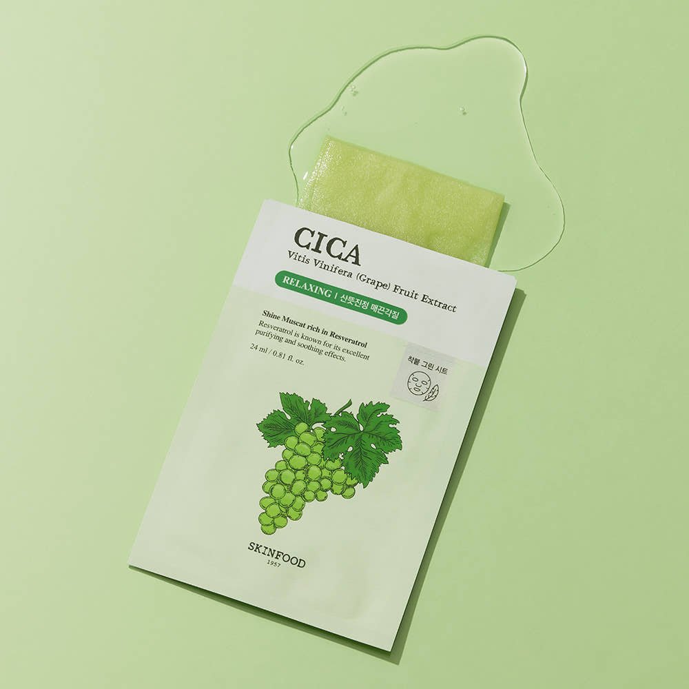SKINFOOD Shine Muscat Cica Mask 24ml X 10ea - TIANSHOP
