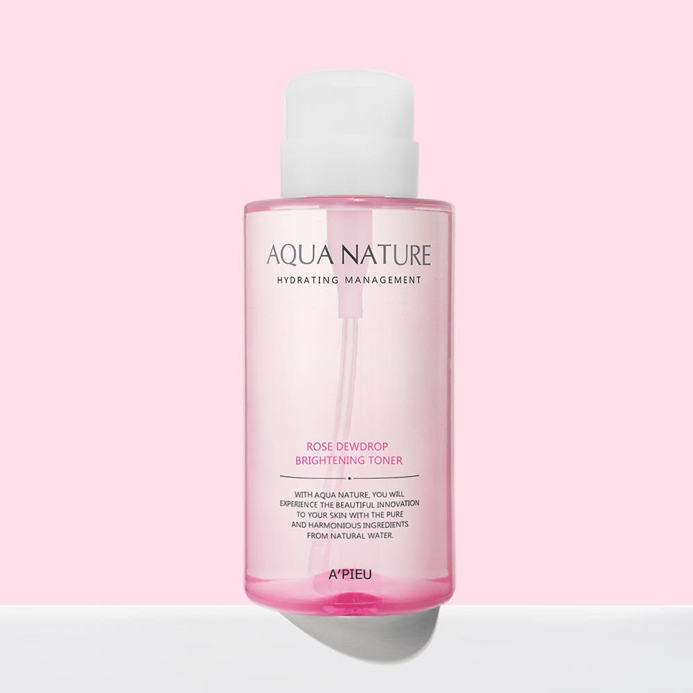 A'pieu Aqua Nature Rose Dew Drop Brightening Toner 500ml - TIANSHOP