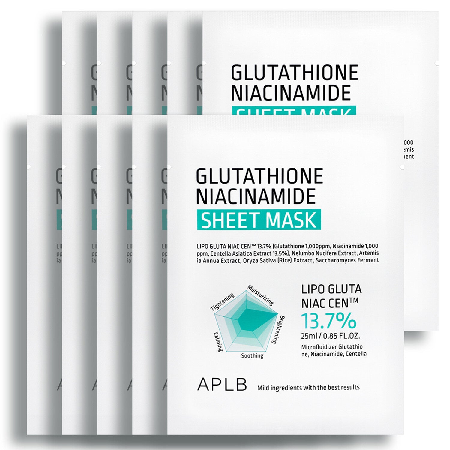 APLB Glutathioine Niacinamide Sheet Mask 25ml 10ea - TIANSHOP
