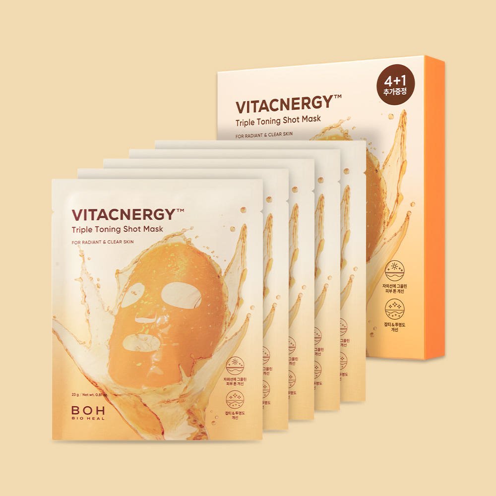 [BIO HEAL BOH] VITACNERGY Triple Toning Shot Mask 23g X (4+1)ea - TIANSHOP
