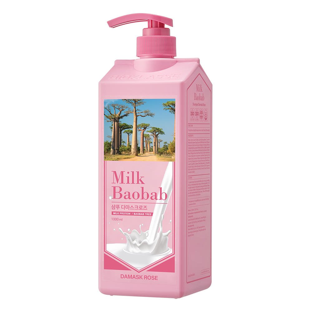 BIOKLASSE MILK BAOBAB Hair Shampoo 1000ml Damask Rose - TIANSHOP