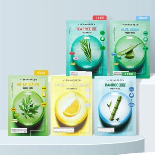 BRINGGREEN Fresh Mask Sheet 20g X 10ea (5 - type) - TIANSHOP