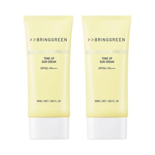 BRINGGREEN Super Lemon Glutathione Tone Up Sun Cream SPF 50+ 50ml+50ml Set - TIANSHOP