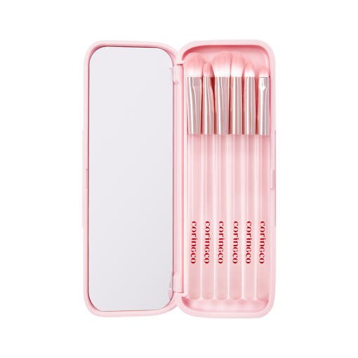 CORINGCO Pink Pocket Eye Brush Set 6P - TIANSHOP