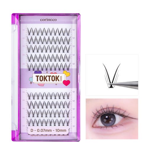 CORINGCO Toktok - Hara Check Eyelash 100pcs (3 Types) - TIANSHOP