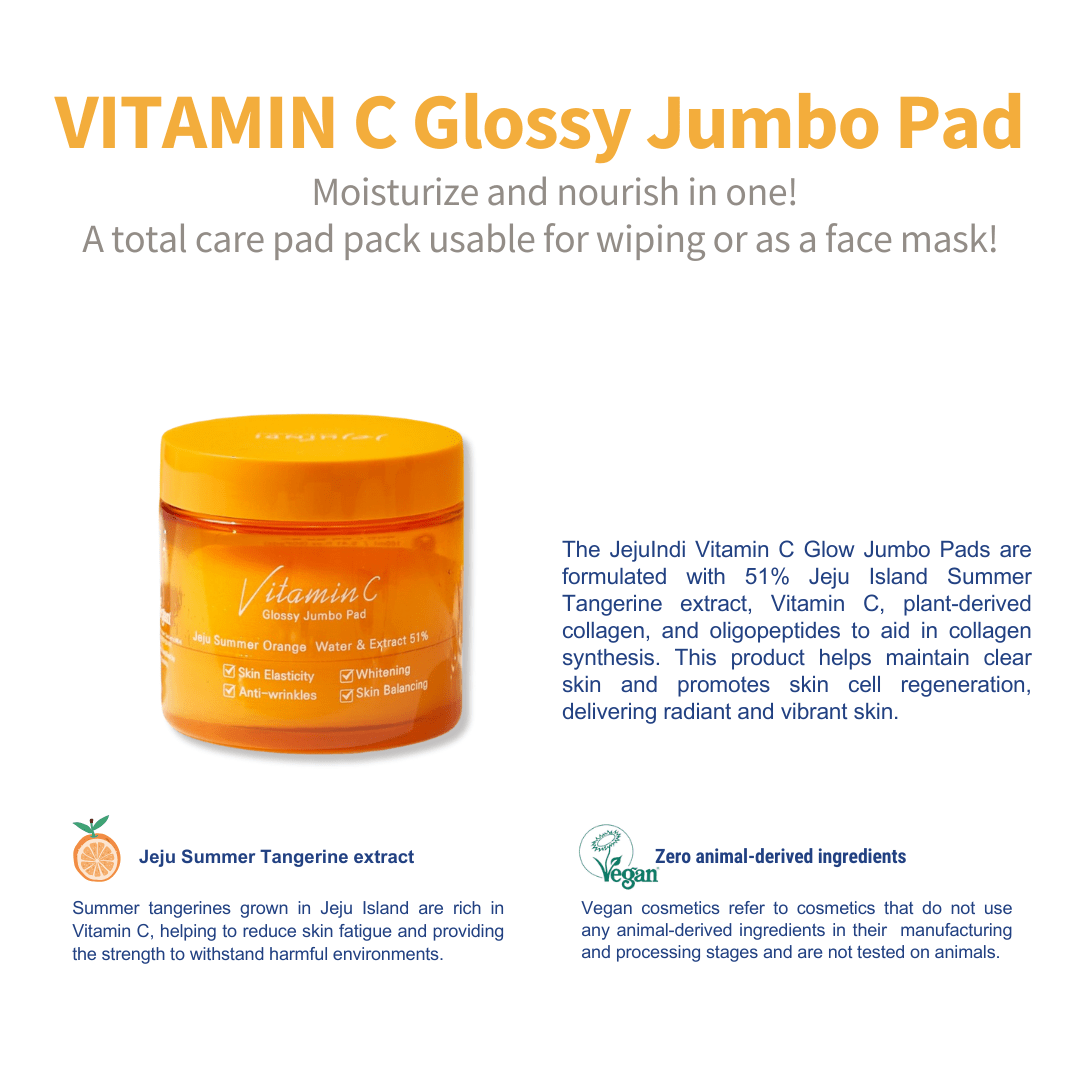 [JEJU INDI] Vitamin C Glossy Jumbo Pad 160ml - TIANSHOP