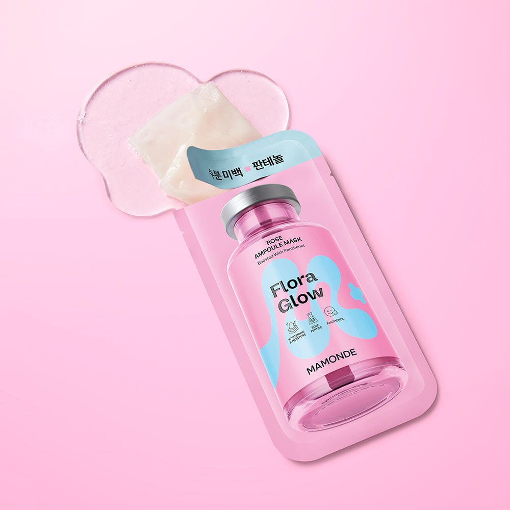 Mamonde Flora Glow Rose Ampoule Mask 23ml X 10ea - TIANSHOP