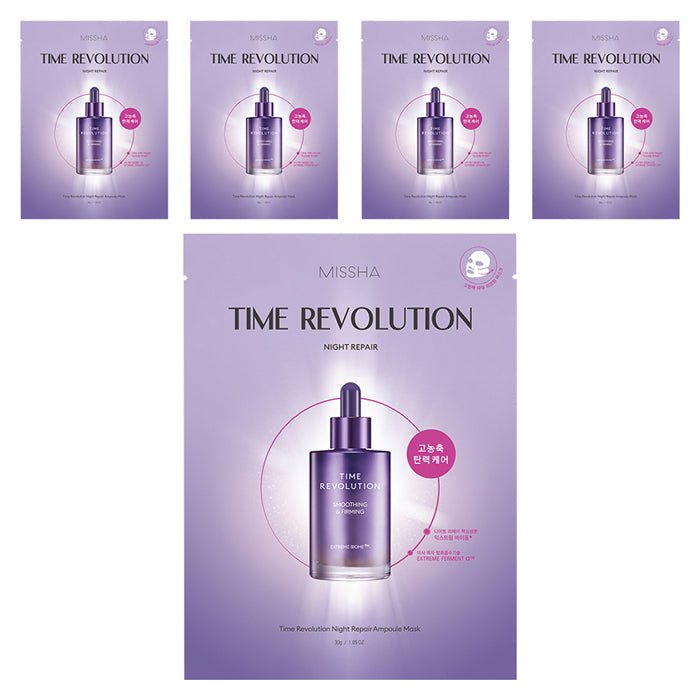 MISSHA Time Revolution Night Repair Ampoule Mask 30ml X 5ea - TIANSHOP