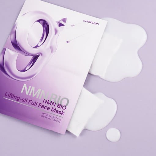 numbuzin No.9 NMN BIO Lifting - sil Full Face Mask 4ea (Upper Sheet 20ml + Lower Sheet 28ml) (+Fabric Lifting Band) - TIANSHOP