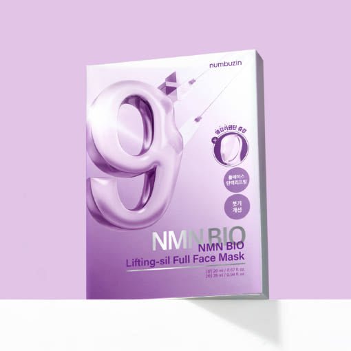 numbuzin No.9 NMN BIO Lifting - sil Full Face Mask 4ea (Upper Sheet 20ml + Lower Sheet 28ml) (+Fabric Lifting Band) - TIANSHOP