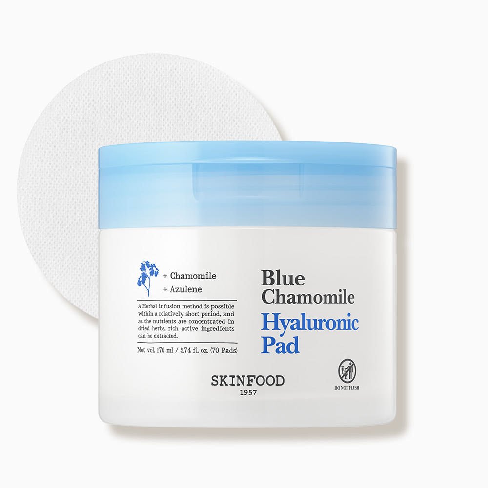 SKINFOOD Blue Chamomile Hyaluronic Pad 170ml/70ea - TIANSHOP
