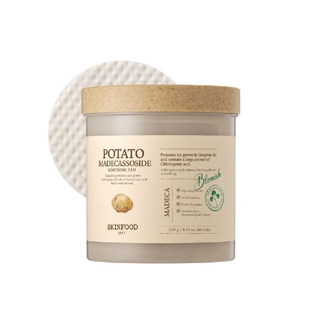SKINFOOD Potato Madecassoside Soothing Pad 250g/60ea - TIANSHOP