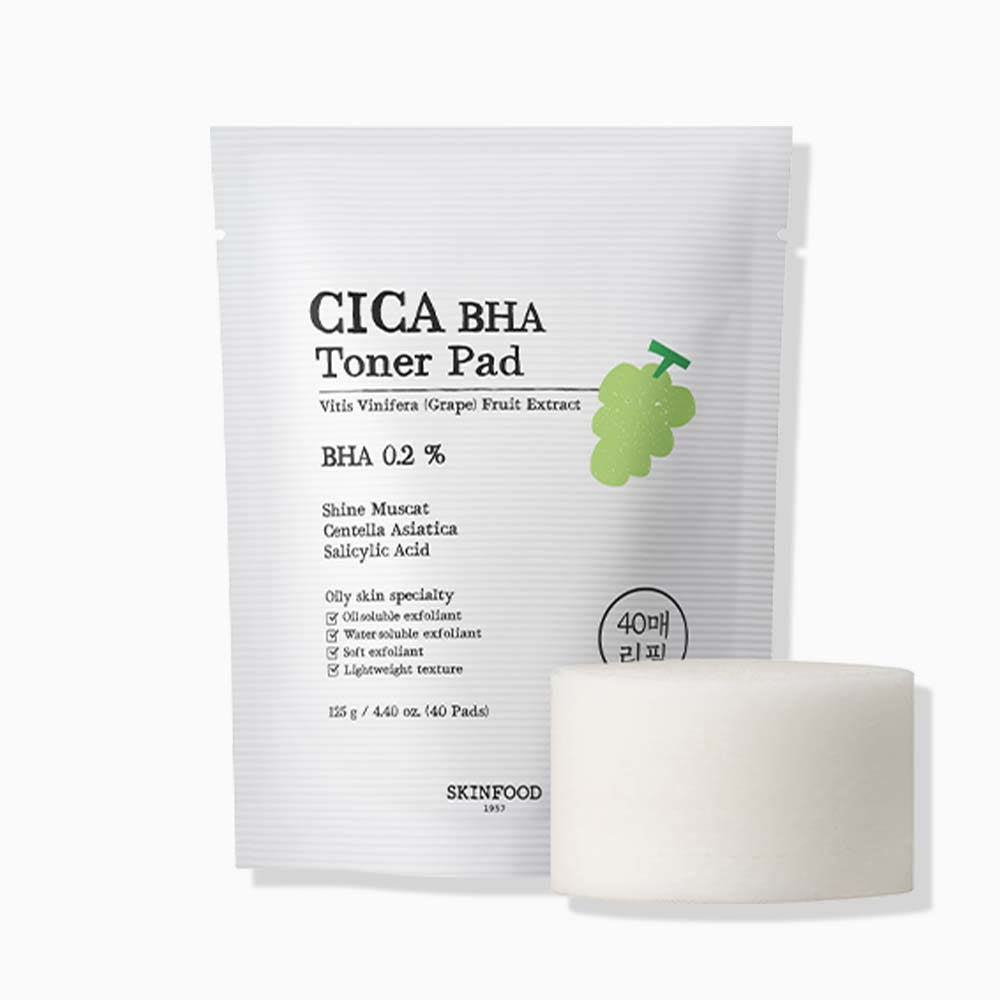 SKINFOOD Shine Muscat Cica BHA Toner Pad 125g/40ea (Refill) - TIANSHOP