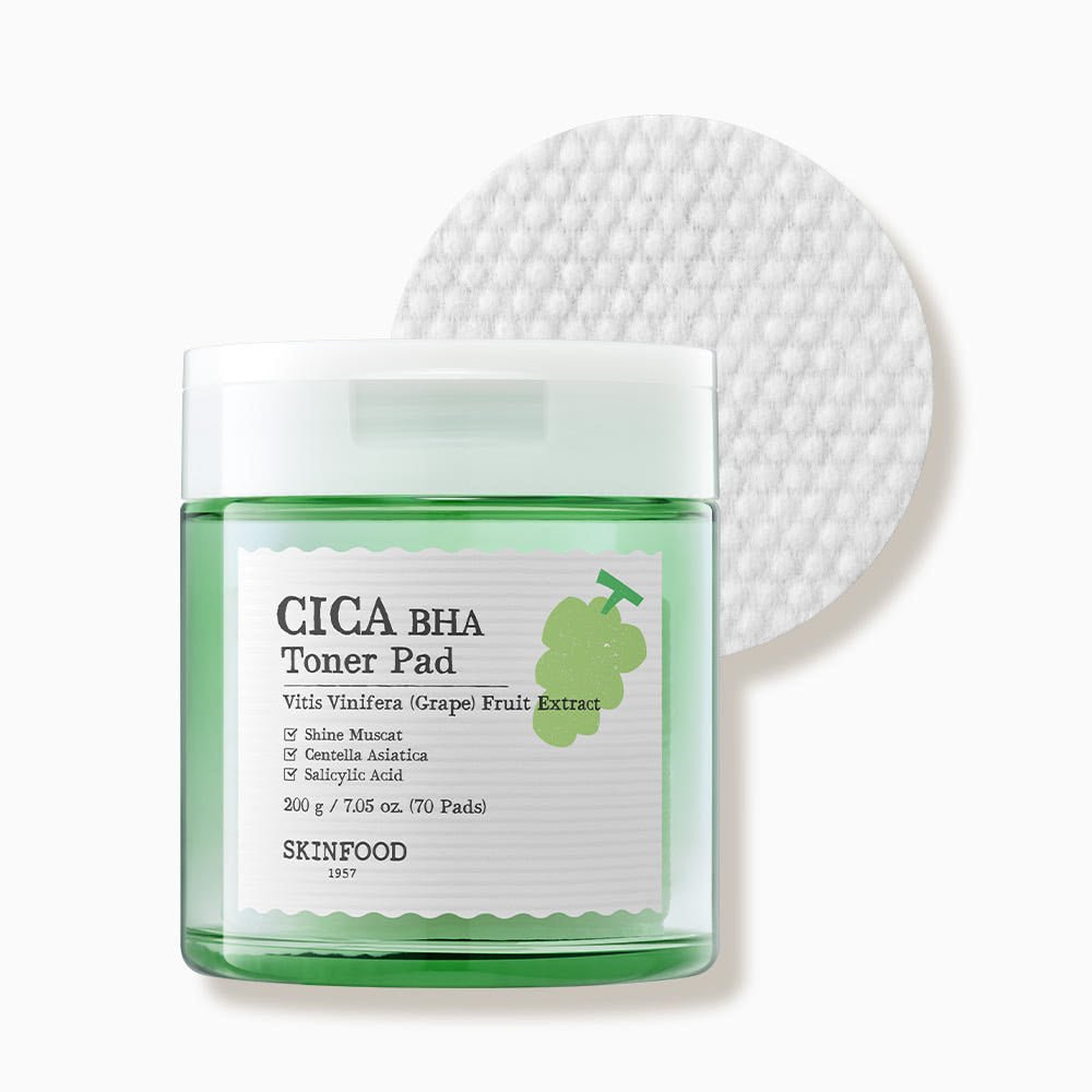 SKINFOOD Shine Muscat Cica BHA Toner Pad 200g/70ea - TIANSHOP