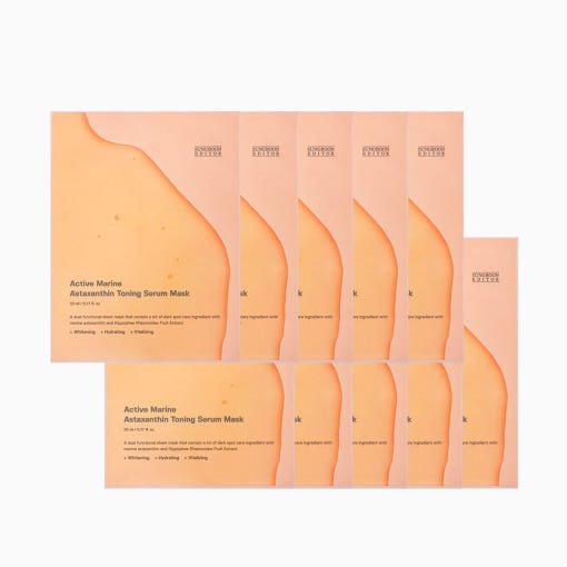 SUNGBOON EDITOR Active Marine Astaxanthin Toning Serum Mask 23ml X 10ea - TIANSHOP