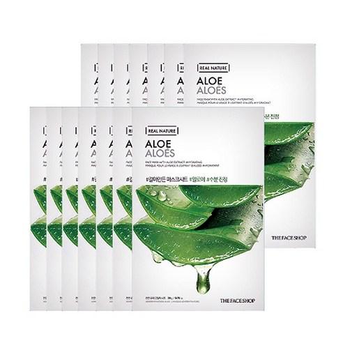 THE FACE SHOP REAL NATURE Face Mask Aloe (20g X 10ea) - TIANSHOP