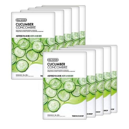 THE FACE SHOP REAL NATURE Face Mask Cucumber (20g X 10ea) - TIANSHOP