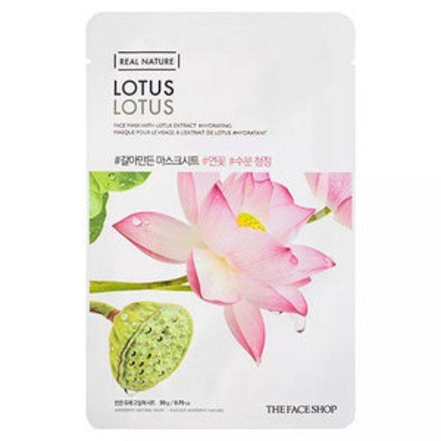 THE FACE SHOP Real Nature Face Mask Lotus (20g X 10ea) - TIANSHOP