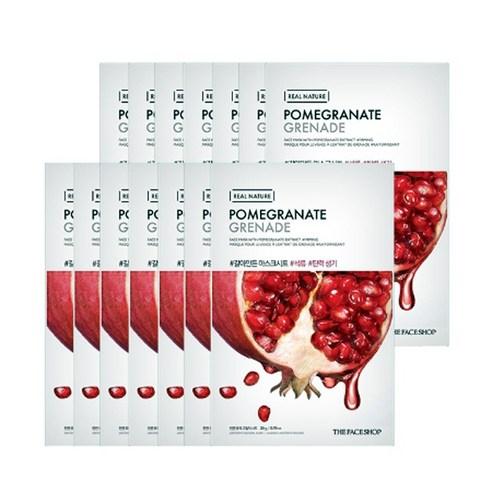 THE FACE SHOP REAL NATURE Face Mask Pomegranate (20g X 10ea) - TIANSHOP