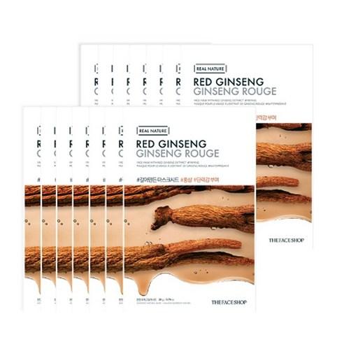 THE FACE SHOP REAL NATURE Face Mask Red Ginseng (20g X 10ea) - TIANSHOP